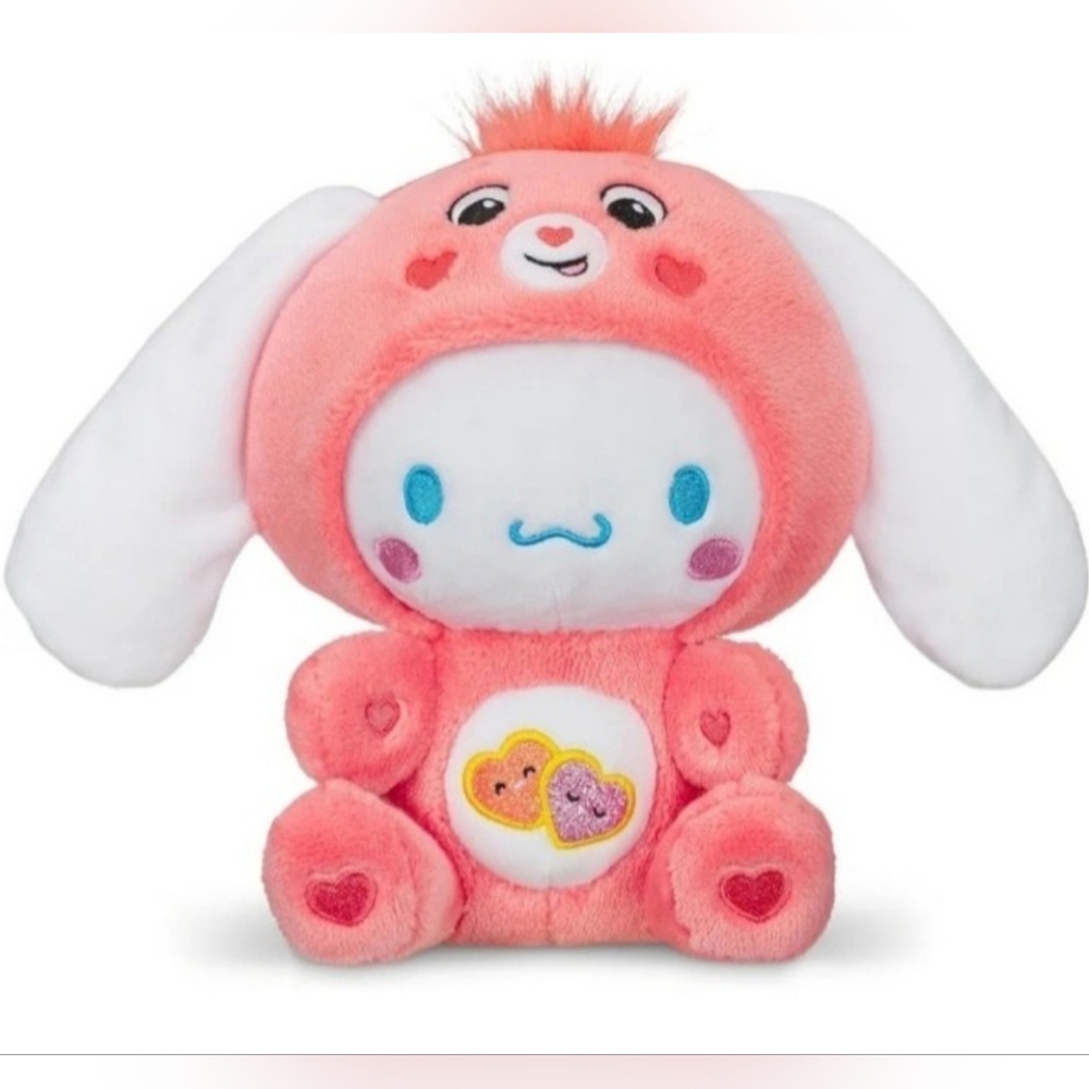 New! Hello Kitty and Friends Care Bear Cinnamoroll as Love-A-Lot Bear Plush 9 in